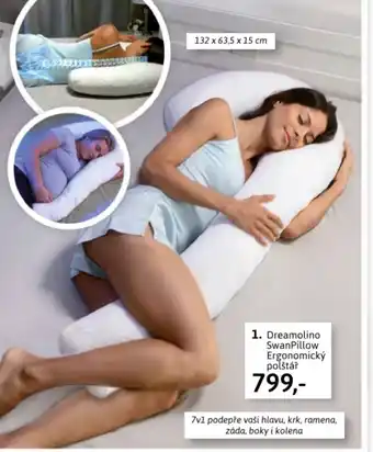 Velký Košík Dreamolino swanpillow ergonomický polštář nabídka