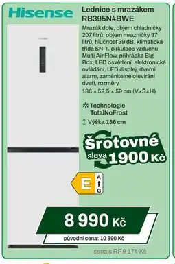 Expert Hisense Lednice s mrazákem RB395N4BWE nabídka