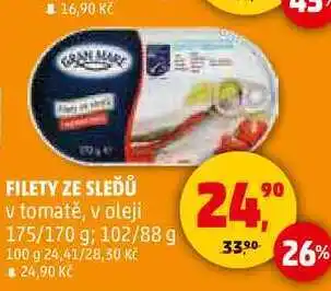 Penny Market FILETY ZE SLEĎŮ v tomatě, v oleji, 175/170 g 102/88 g nabídka