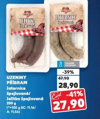 Kaufland UZENINY PŘÍBRAM Jaternice špejlovanė/ Jelitka špejlovaná nabídka