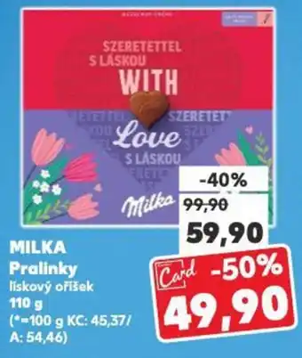 Kaufland MILKA Pralinky nabídka