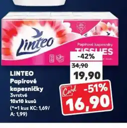 Kaufland LINTEO Papírové kapesničky nabídka