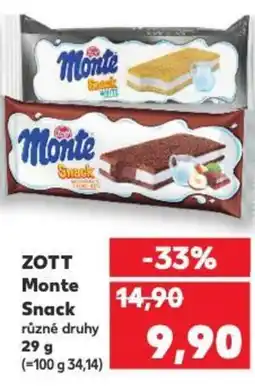 Kaufland ZOTT Monte Snack nabídka