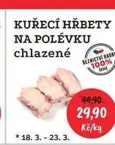 RABBIT řeznictví KUŘECÍ HŘBETY NA POLÉVKU chlazené 1kg nabídka