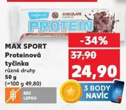 Kaufland MAX SPORT Proteinová tyčinka nabídka