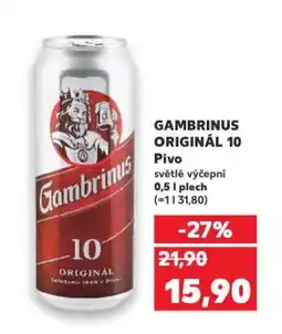 Kaufland GAMBRINUS ORIGINÁL 10 Pivo nabídka