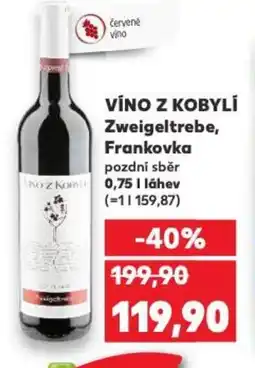 Kaufland VÍNO Z KOBYLÍ Zweigeltrebe, Frankovka nabídka