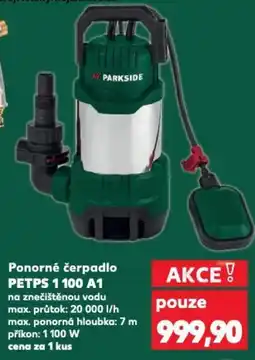 Kaufland Ponorné čerpadlo PETPS 1 100 A1 nabídka