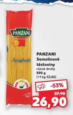 Kaufland PANZANI Semolinové těstoviny nabídka