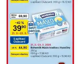 Tesco Bohemilk máslo nabídka