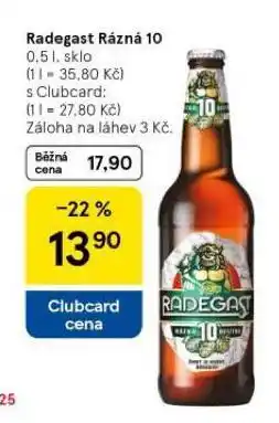 Tesco Pivo radegast rázná 10 nabídka