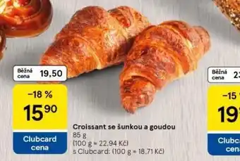 Tesco Crloissant se šunkou a goudou nabídka