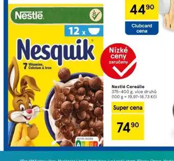 Tesco Nestlé cereálie nabídka