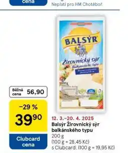 Tesco Balsýr žirovnický sýr balkánského typu nabídka