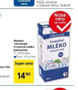 Tesco Trvanlivé mléko 1,5% nabídka