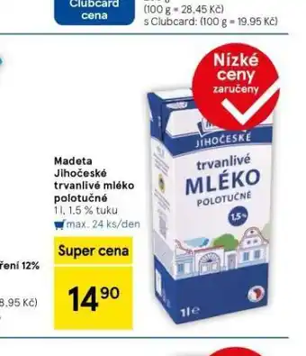 Tesco Trvanlivé mléko 1,5% nabídka