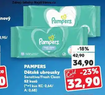 Kaufland Pampers dětské vlhčené ubrousky nabídka