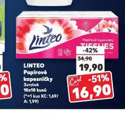 Kaufland Linteo papírové kapesníky nabídka