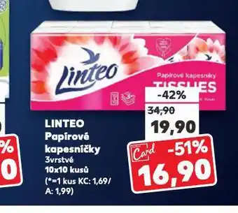 Kaufland Linteo papírové kapesníky nabídka