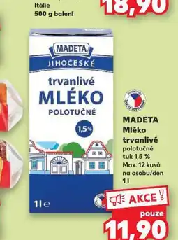 Kaufland Madeta jihočeské trvanlivé mléko nabídka