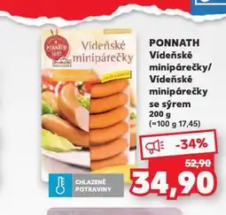 Kaufland Ponnath vídeňské minipárečky nabídka