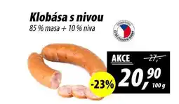 ZEMAN Klobása s nivou 85% masa+10 % niva, 100 g nabídka