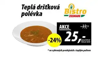 ZEMAN Teplá dršťková polévka, porce/250 ml nabídka