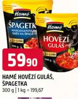 Terno Hamé hovězí guláš, špagetka nabídka