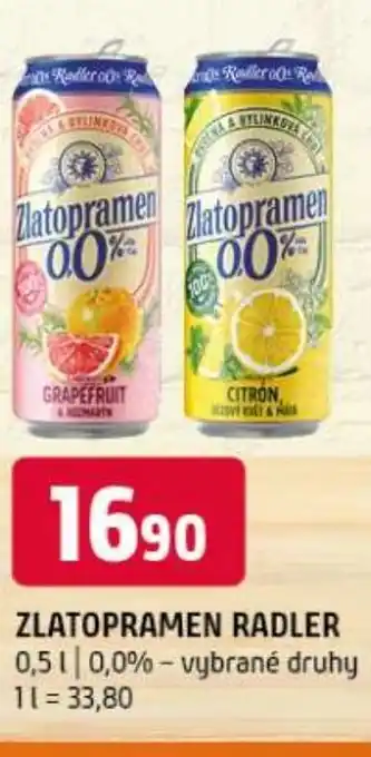 Terno ZLATOPRAMEN Radler nabídka