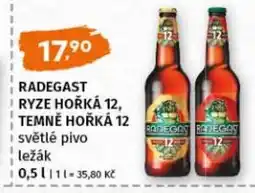 Terno RADEGAST Ryze hořká 12, temně hořká 12 světlé pivo ležák nabídka