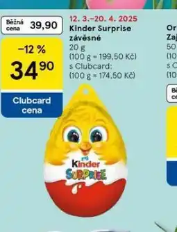 Tesco Kinder surprise závěsné nabídka