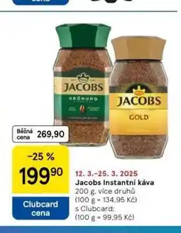 Tesco Jacobs instantní káva nabídka