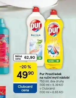 Tesco Pur prostřede na nádobí nabídka