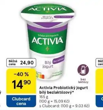 Tesco Activia probitický jogurt bílý bezlaktózový nabídka