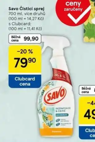 Tesco Savo čistící sprej nabídka