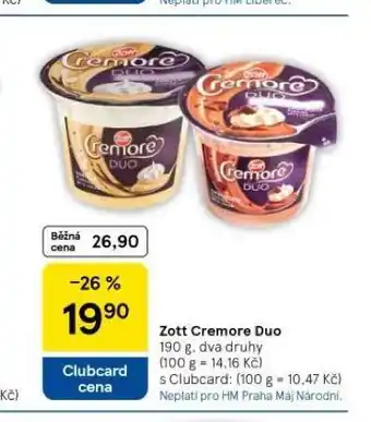 Tesco Zott cremore duo nabídka