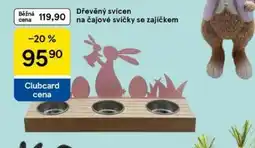 Tesco Dřevěný svícen na čajové svíčky se zajíčkem nabídka