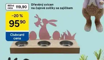 Tesco Dřevěný svícen na čajové svíčky se zajíčkem nabídka