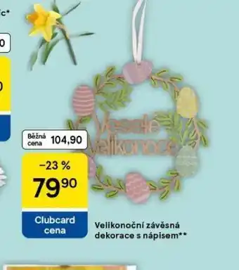 Tesco Velikonoční závěsná dekorace s nápisem nabídka