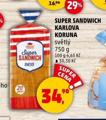 Penny Market SUPER SANDWICH KARLOVA KORUNA světlý nabídka