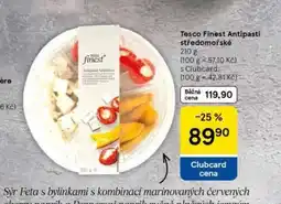 Tesco Antipasti středomořské nabídka