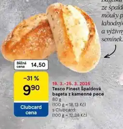 Tesco Špaldová bageta z kamenné pece nabídka