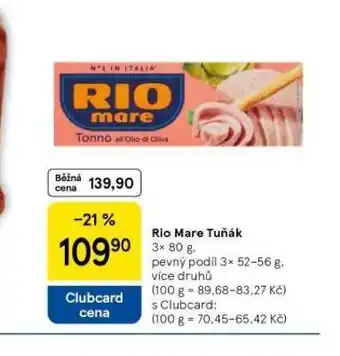 Tesco Rio mare tuňák nabídka