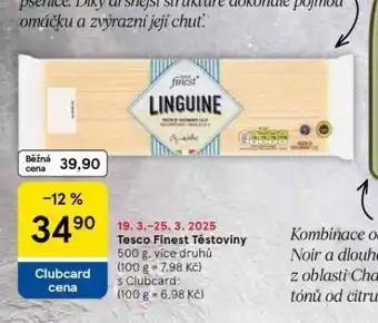 Tesco Tesco finest těstoviny nabídka