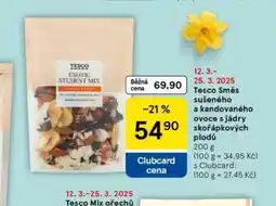 Tesco Tesco směs sušeného a kandovaného ovoce s jádry skořápkových plodů nabídka