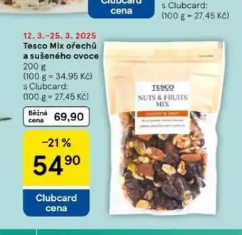 Tesco Tesco mix ořechů a sušeného ovoce nabídka