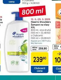 Tesco Head&shoulders šampon nabídka