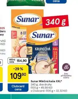 Tesco Sunar mléčná kaše xxl nabídka