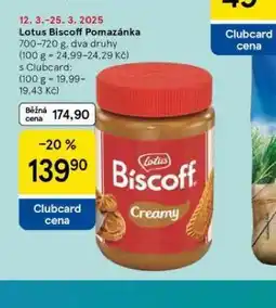 Tesco Lotus biscoff pomazánka nabídka