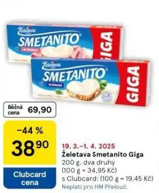 Tesco Želetava smetanito giga nabídka